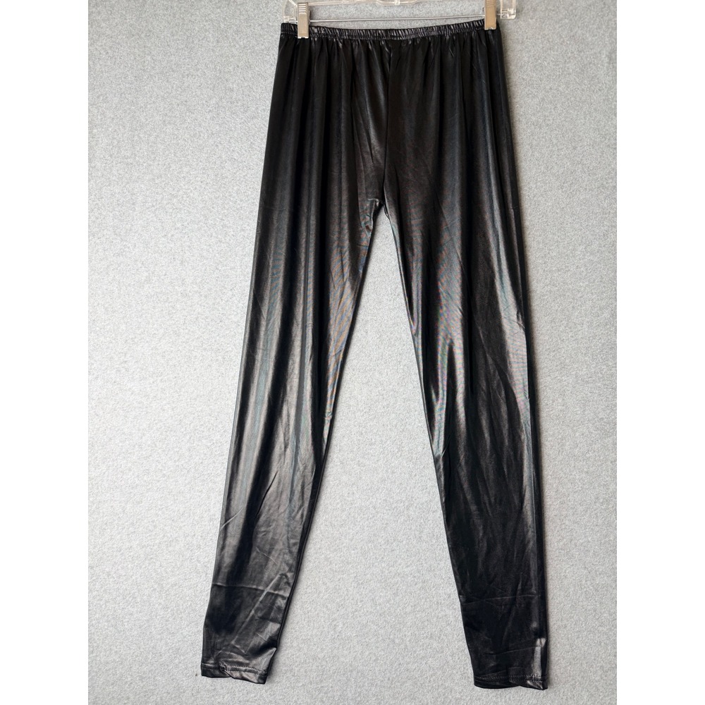 Papillon Vancouver Los Angeles Black Wet Look Shiny Leggings Womens XL NWT